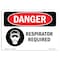 Signmission OSHA Danger Sign, Respirator Required, 14in X 10in Rigid Plastic, 14" W, 10" H, Landscape OS-DS-P-1014-L-1543 - alternate 1
